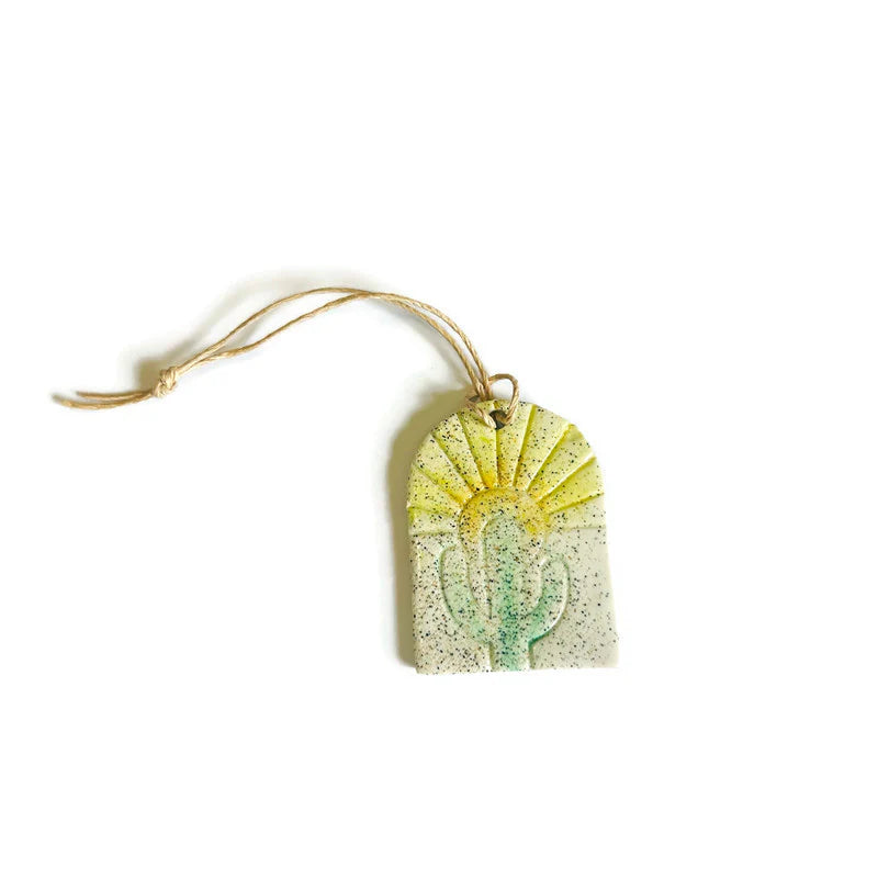 Sunrise & Cactus Ornament Handmade