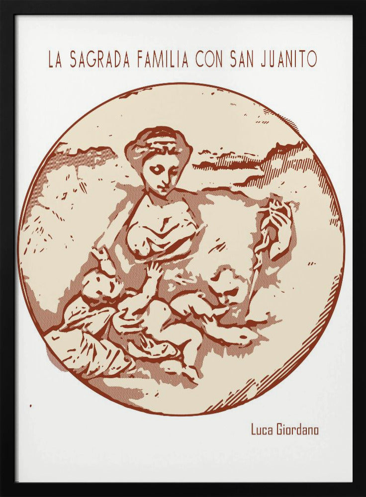 Wall art Line Art Minimalist – La Sagrada Familia Con San Juanito – Luca Giordano