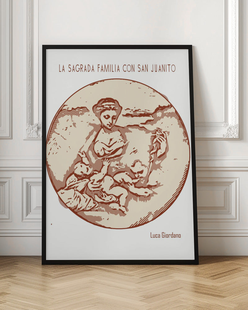 Wall art Line Art Minimalist – La Sagrada Familia Con San Juanito – Luca Giordano